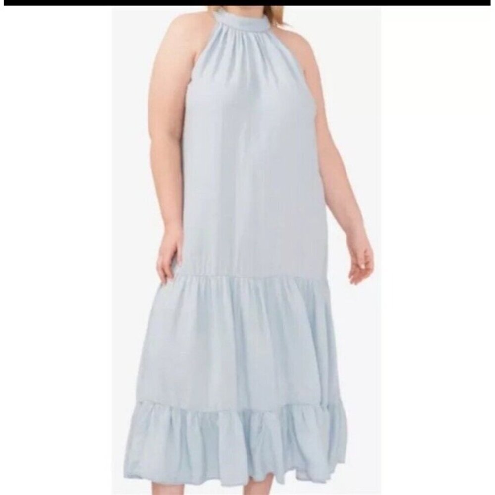 Nwt VINCE CAMUTO Women’s Sleeveless Tiered Maxi Dress Size XL  Arctic Surf